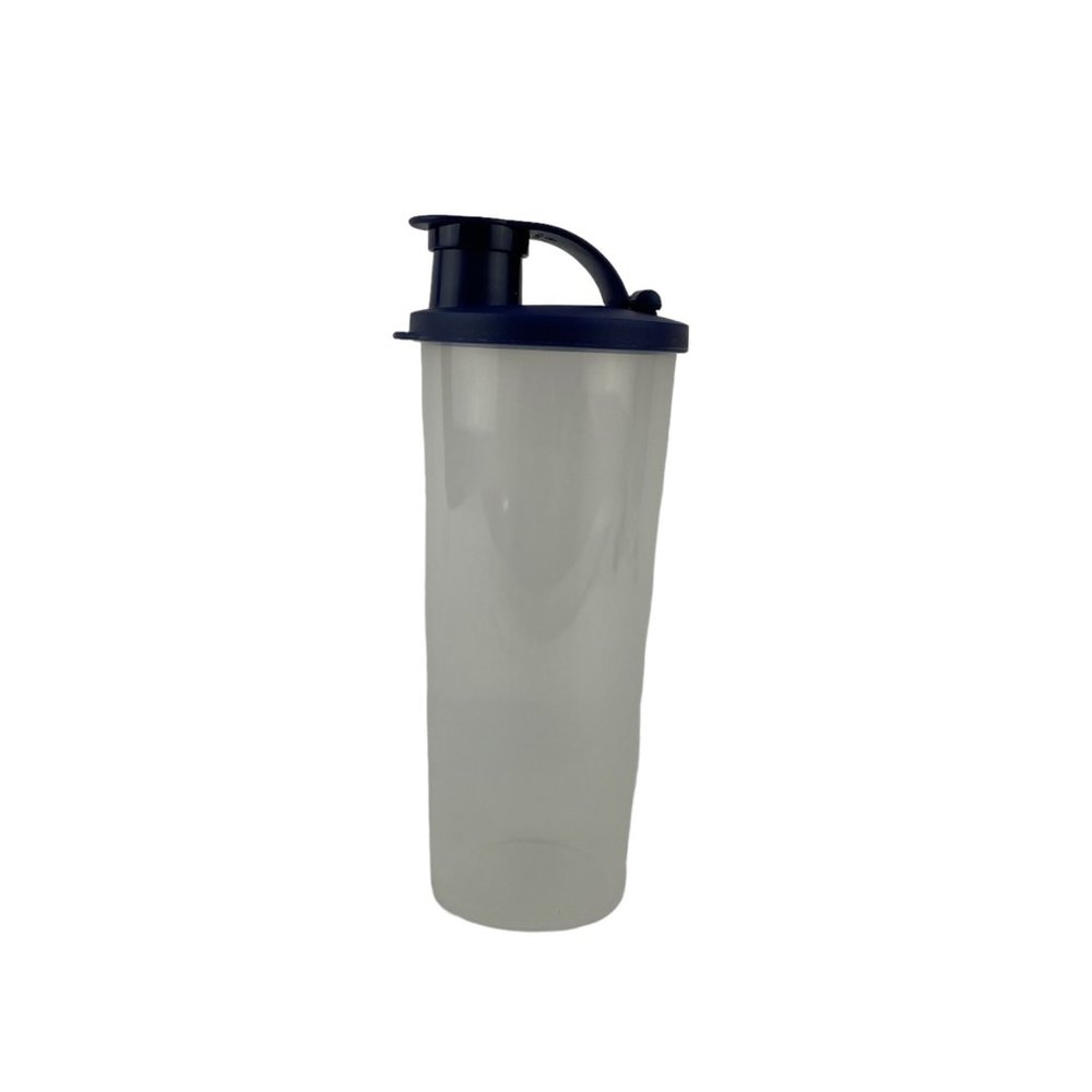 Tupperware Tumbler w/Flip Top Seal #5107L Clear‎ Blue 16 Ounce Cup
